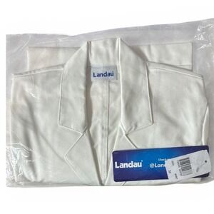 Landau Medical Consult Lab Jacket Coat Men Sz 32 White Button Front Pockets NEW